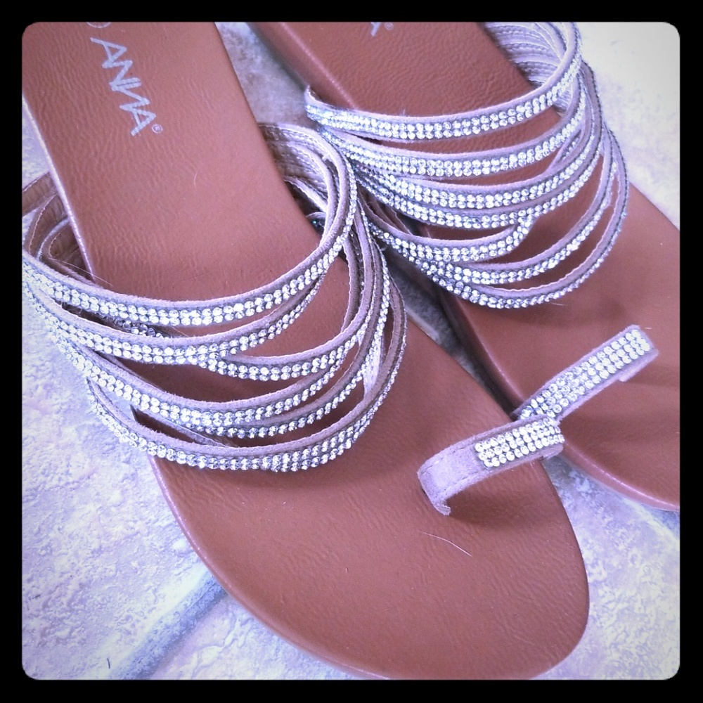 Glittery sandals size 10 unworn